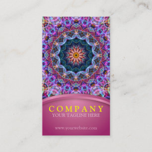 Carte De Visite Mandala pourpre de Lotus avec le rose