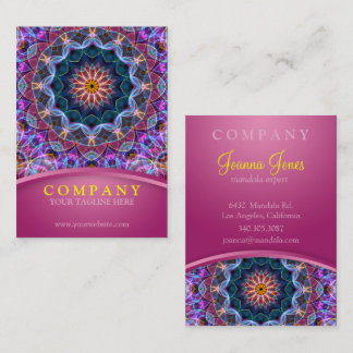 Carte De Visite Mandala pourpre de Lotus avec potelé rose