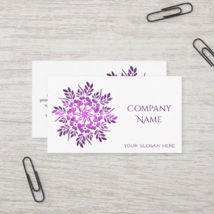Carte De Visite Mandala pourpre floral. Nom