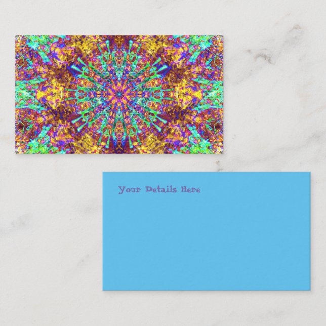 Carte De Visite Mandala Psychédélique Tripant Hippie Éclaboussure  (Devant / Derrière)