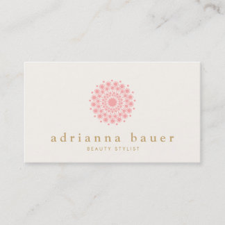 Carte De Visite Mandala rose simple et élégant