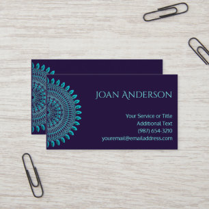 Carte De Visite Mandala turquoise souple