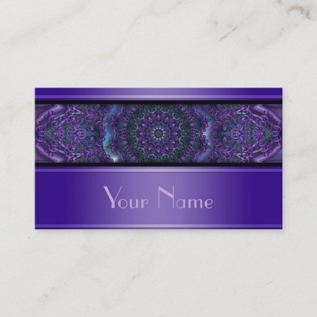 Carte De Visite Mandala V de fractale de kaléidoscope + votre (Devant)