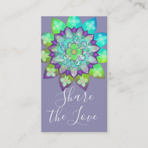 Carte De Visite Mandalas de fleurs de méditation en pourpre Référe