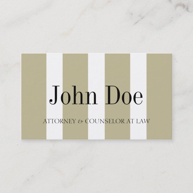 Carte De Visite Mandataire Tan/rayures verticales blanches (Devant)