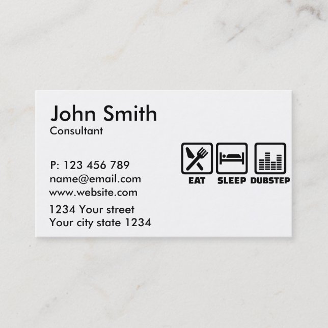 Carte De Visite Mangez le dubstep du sommeil (Devant)