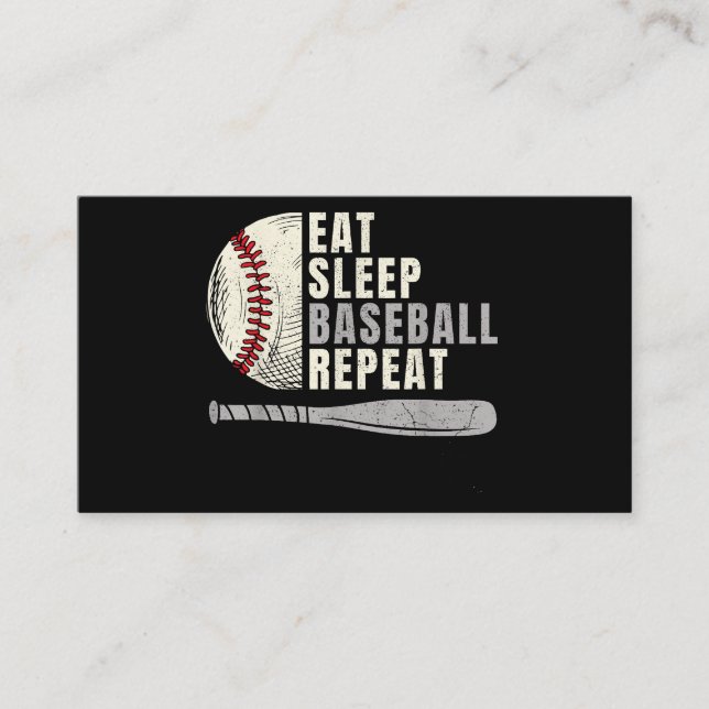 Carte De Visite Mangez Sleep Baseball Répéter Funny Baseball Playe (Devant)