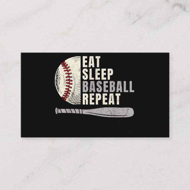 Carte De Visite Mangez Sleep Baseball Répéter Funny Baseball Playe (Devant)
