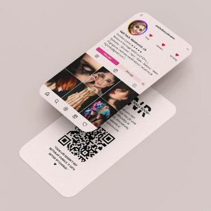 Carte De Visite Manicuriste Artiste Nail Tech Instagram rose moder