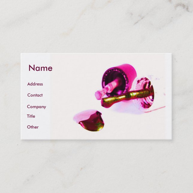 Carte De Visite Manicuriste En Rose (Devant)