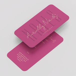 Carte De Visite Manicuriste moderne Nail Tech Nomination Or rose