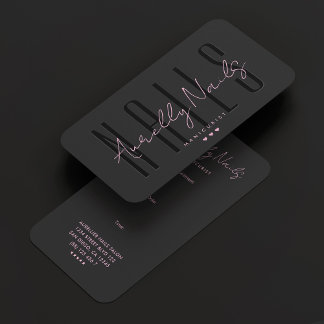 Carte De Visite Manicuriste Nail Tech Black Pink Nomination