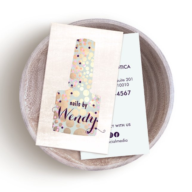 Carte De Visite Manicuriste ongle bouteille polonaise (Créateur téléchargé)