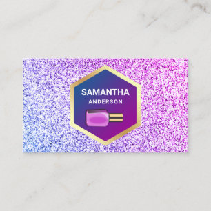 Carte De Visite Manicuriste polonais Pink Purple Parties scintilla