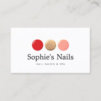Carte De Visite Manicuriste Salon à ongles Parties scintillant Pol
