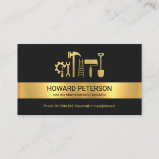 Carte De Visite Manipulateur minimaliste Gold Strik Outils
