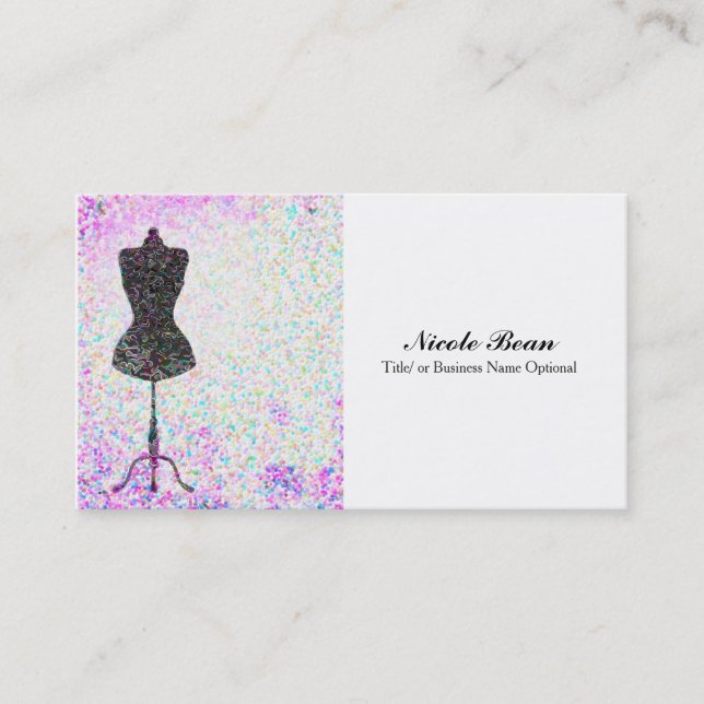 Carte De Visite Mannequin Confetti de Mode Moderne sur Mesure Chic (Devant)