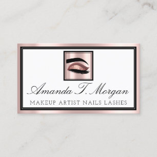 Carte De Visite Mannequin professionnel Brows Rose Logo de Eyelash
