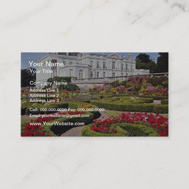Carte De Visite Manoir rouge d'Oldway, Paignton, Devon, flowe de (Devant)