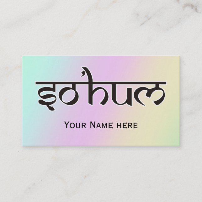 Carte De Visite Mantra SO HUM - contour noir et blanc plat (Devant)