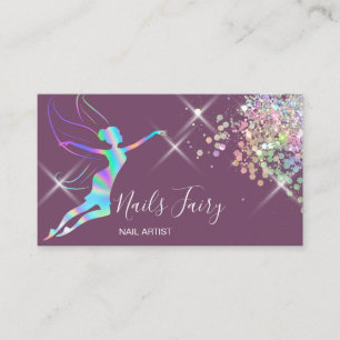 Carte De Visite Manucure à ongles Beauté Étincelante Holographe
