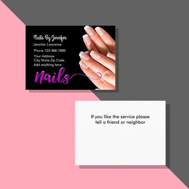 Carte De Visite Manucure Ongles Élégants (Créateur téléchargé)