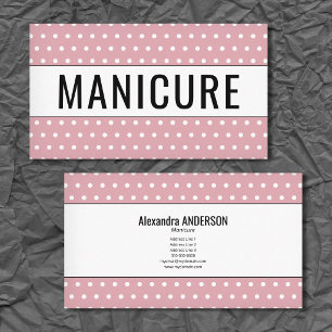 Carte De Visite Manucure - Points roses
