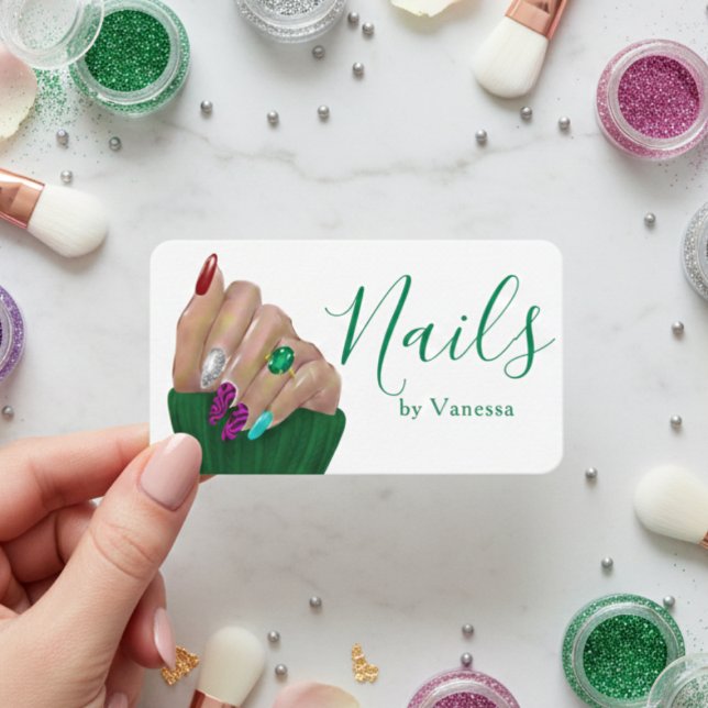 Carte De Visite Manucure Professionnel Artiste Ongulaire Design Él (Créateur téléchargé)