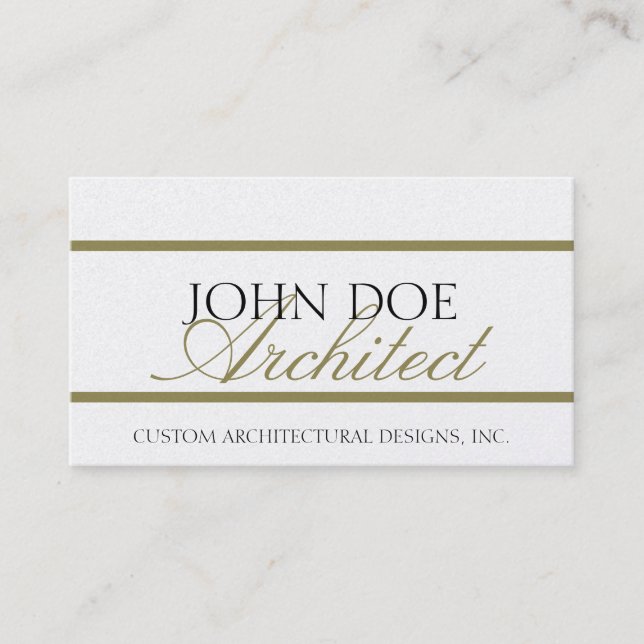 Carte De Visite Manuscrit d'architecture d'architecte - en-tête de (Devant)