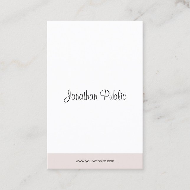 Carte De Visite Manuscrit élégant moderne de main de Minimalistic (Devant)