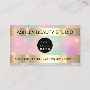 Carte De Visite Maquillage à la lueur Clou Coiffeur Logo Poudre d
