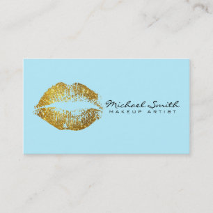 Carte De Visite Maquillage Artist Gold Lips #5