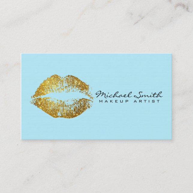 Carte De Visite Maquillage Artist Gold Lips #5 (Devant)