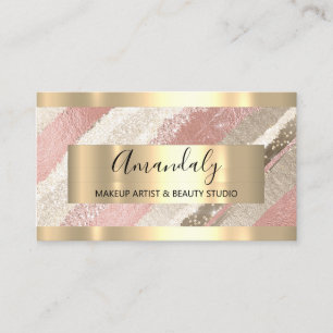 Carte De Visite Maquillage Artiste Blogueur Influencer Rose Gold e