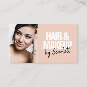 Carte De Visite Maquillage artiste cheveux photo en gras script ro