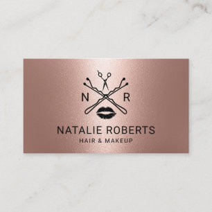 Carte De Visite Maquillage Artiste Coiffeur Salon Beauté Logo Ros