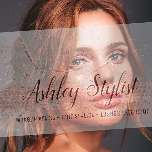 Carte De Visite Maquillage Artiste Coiffeur Salon Extension Lash A (Makeup Artist Hair Salon Lash Extension Silver Business Card )