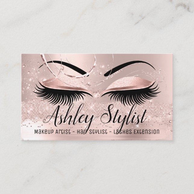 Carte De Visite Maquillage Artiste Coiffeur Salon Lash Extension R (Devant)