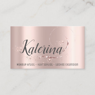 Carte De Visite Maquillage Artiste Coiffeur Salon Lashes Rose Rose