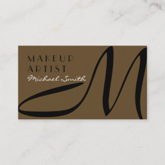 Carte De Visite Maquillage Artiste élégant Monogramme moderne Âne