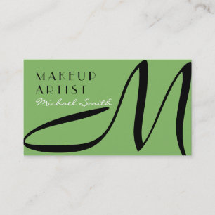 Carte De Visite Maquillage Artiste élégant Monogramme Moderne Fact