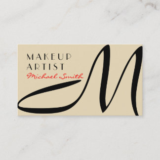 Carte De Visite Maquillage Artiste élégant Monogramme Néerlandais