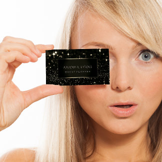 Carte De Visite Maquillage Artiste Événement Black Frame Gold Spar