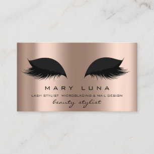 Carte De Visite Maquillage Artiste Eyebros Lashes Rose Or Noir