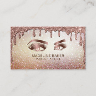Carte De Visite Maquillage Artiste Eyebrow Eyes Lashes gouttes d'o