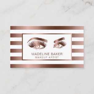 Carte De Visite Maquillage Artiste Eyebrow Eyes Lashes Rose Gold