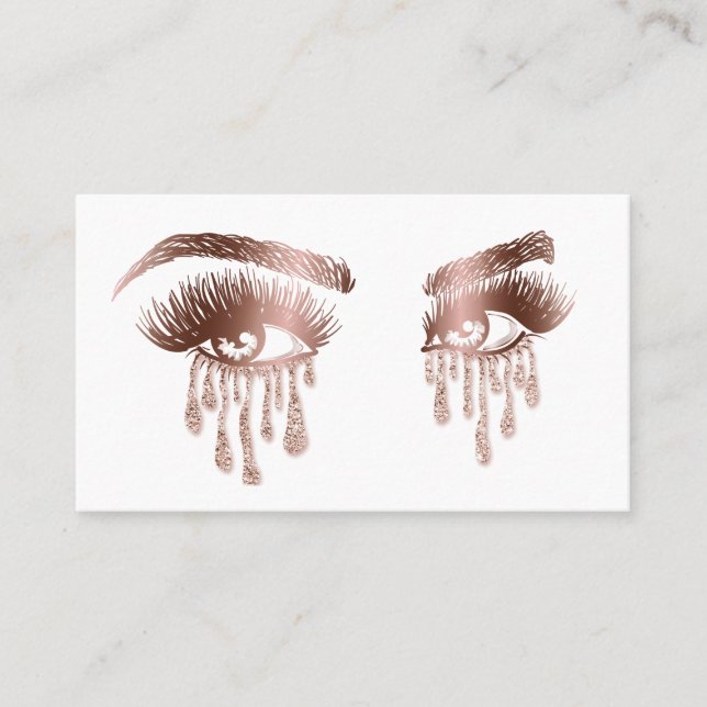 Carte De Visite Maquillage Artiste Eyebrow Eyes Lashes Rose Gold (Devant)
