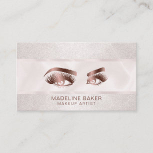 Carte De Visite Maquillage Artiste Eyebrow Eyes Lashes Rose Gold