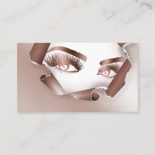 Carte De Visite Maquillage Artiste Eyebrow Eyes Lashes Rose Gold