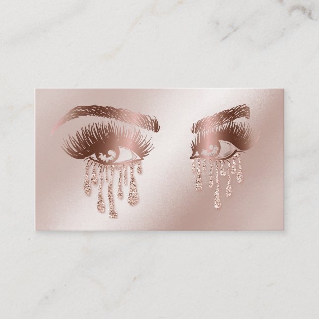 Carte De Visite Maquillage Artiste Eyebrow Eyes Lashes Rose Gold (Devant)